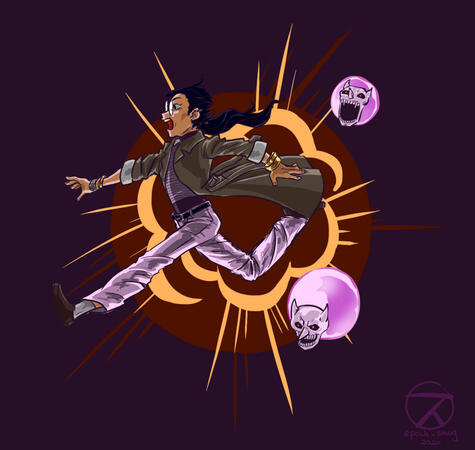 flat color full body with bg