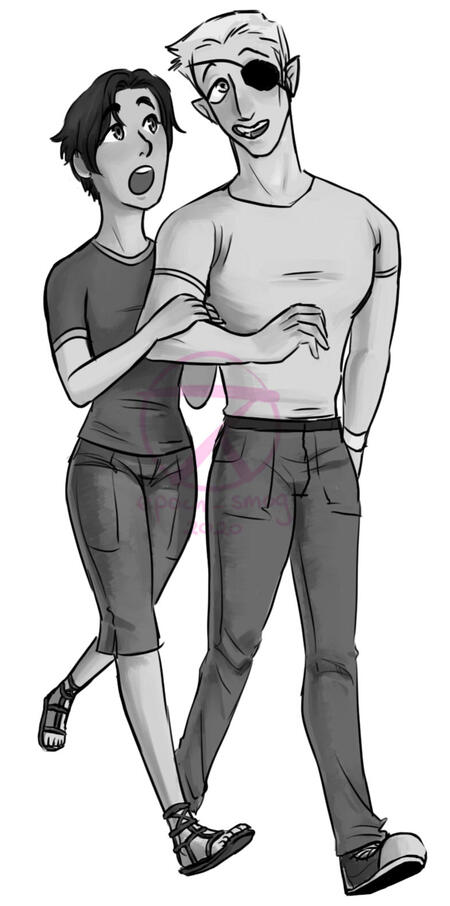 Full body Black and White