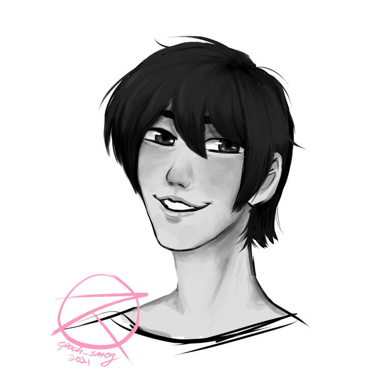 half body Black and White