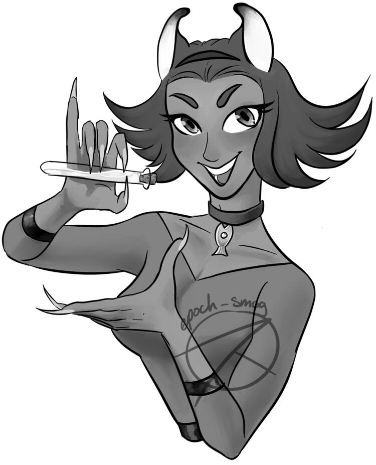 half body Black and White